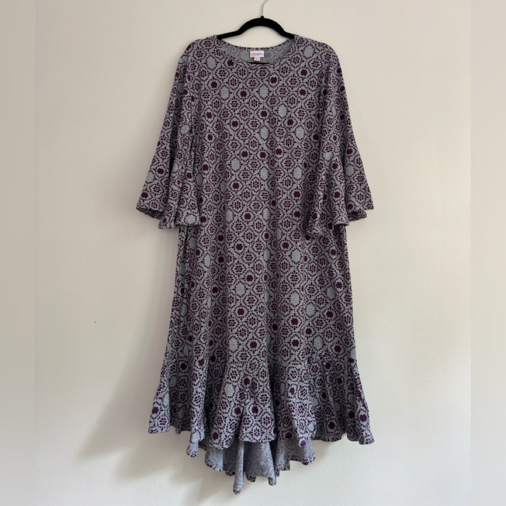 Elegant Gray‎ and Purple Women's Dress